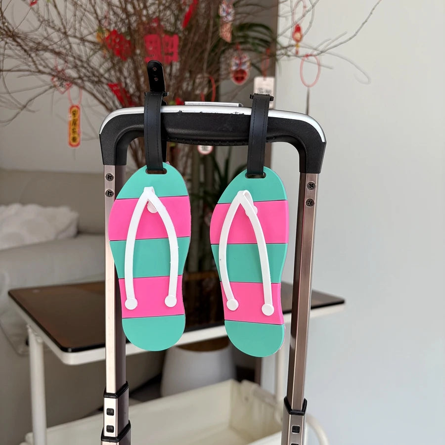 1/2pcs vacation shoes luggage tags silicone suitcases ID tags luggage anti loss boarding tags travel accessories for men and w