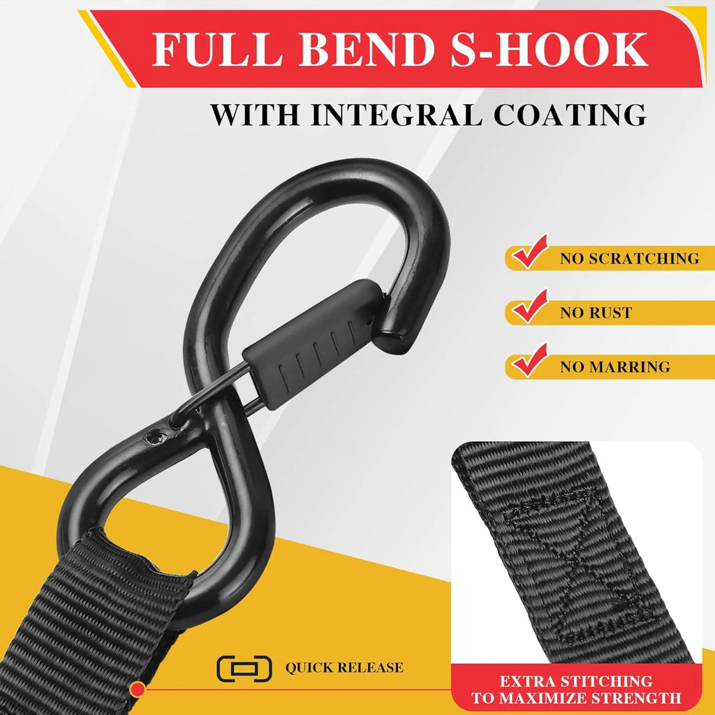 1" X 10ft Automatic Retractable Ratchet Strap 25mm 680kgs Self Retracting Tie Down Auto Retractable Ratchet Straps With S Hook