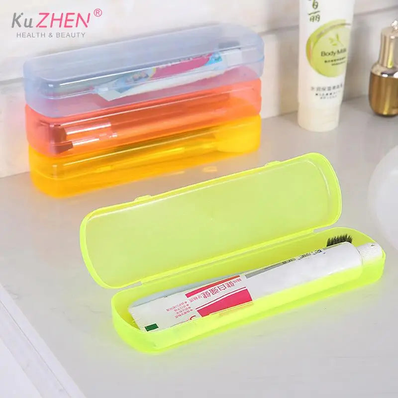 Travel Portable Toothbrush Box Candy Color Bathroom Toothpaste Holder Storage Case Box Organizer Travel Toiletries Storage Boxes
