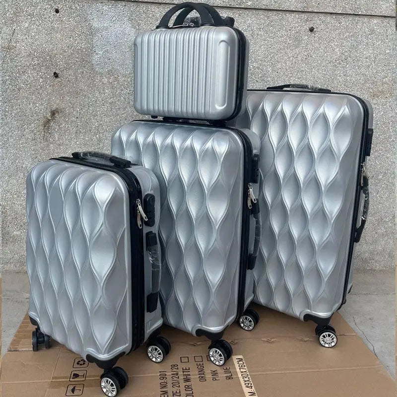 Four-Piece Set ABS Universal Wheel Luggage Travel Suitcase Carry-On Bag Set for Travel And Business Trip in 14202428 Inches