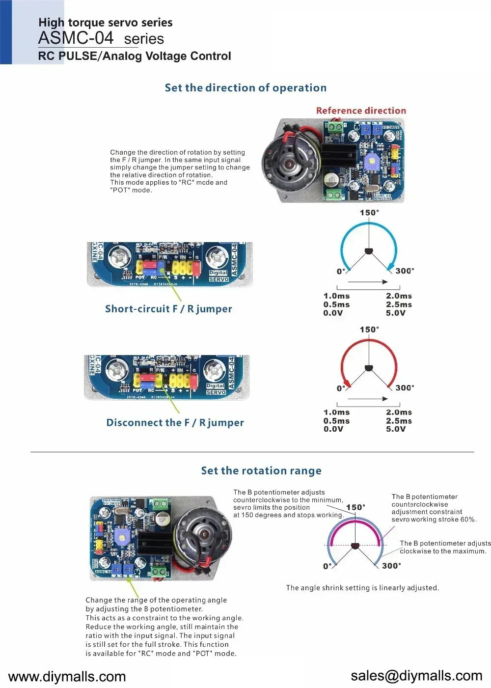 High Torque Servo ASMC-05A 110kg.cm /ASMC-05B 180kg.cm Robot Servo Motor Replace ASMC-04A ASMC-04AB / Arm Plate / PCB Controller