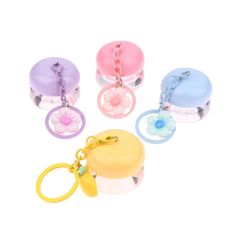 1Pcs 5g Mini Empty Plastic Lip Mask Jars With Keychain Pendant Lip Balm Cans Cream Lip Balm Containers Lipstick Makeup Container