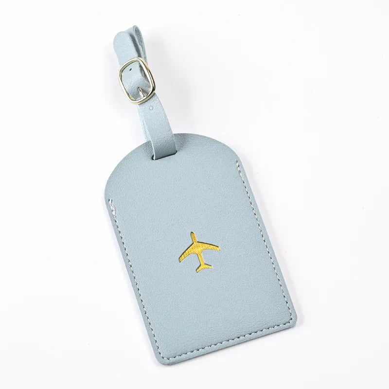 Thicken PU Hot Stamping Aircraft Boarding Pass Luggage Tag  Suitcase Name Label Travel Tags Luggage Tags Travel Accessories