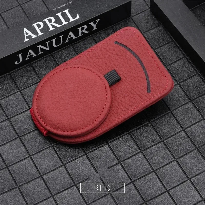 Car Sunglasses Bracket Sunshade Glasses Clip Multi functional Leather Glasses Hanger Portable Ticket Card Clip Car Accessories