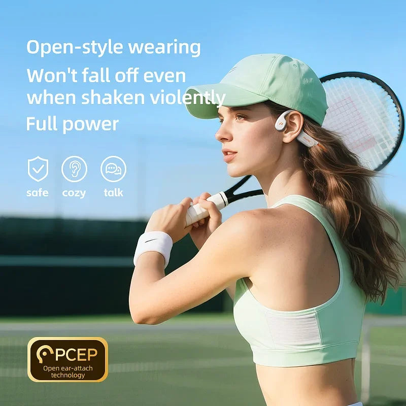 POLVCDG X9 Bone Conduction Earphones 32G IPX8 Waterproof Open Design for Swimming Running Cycling Hanging Earphones