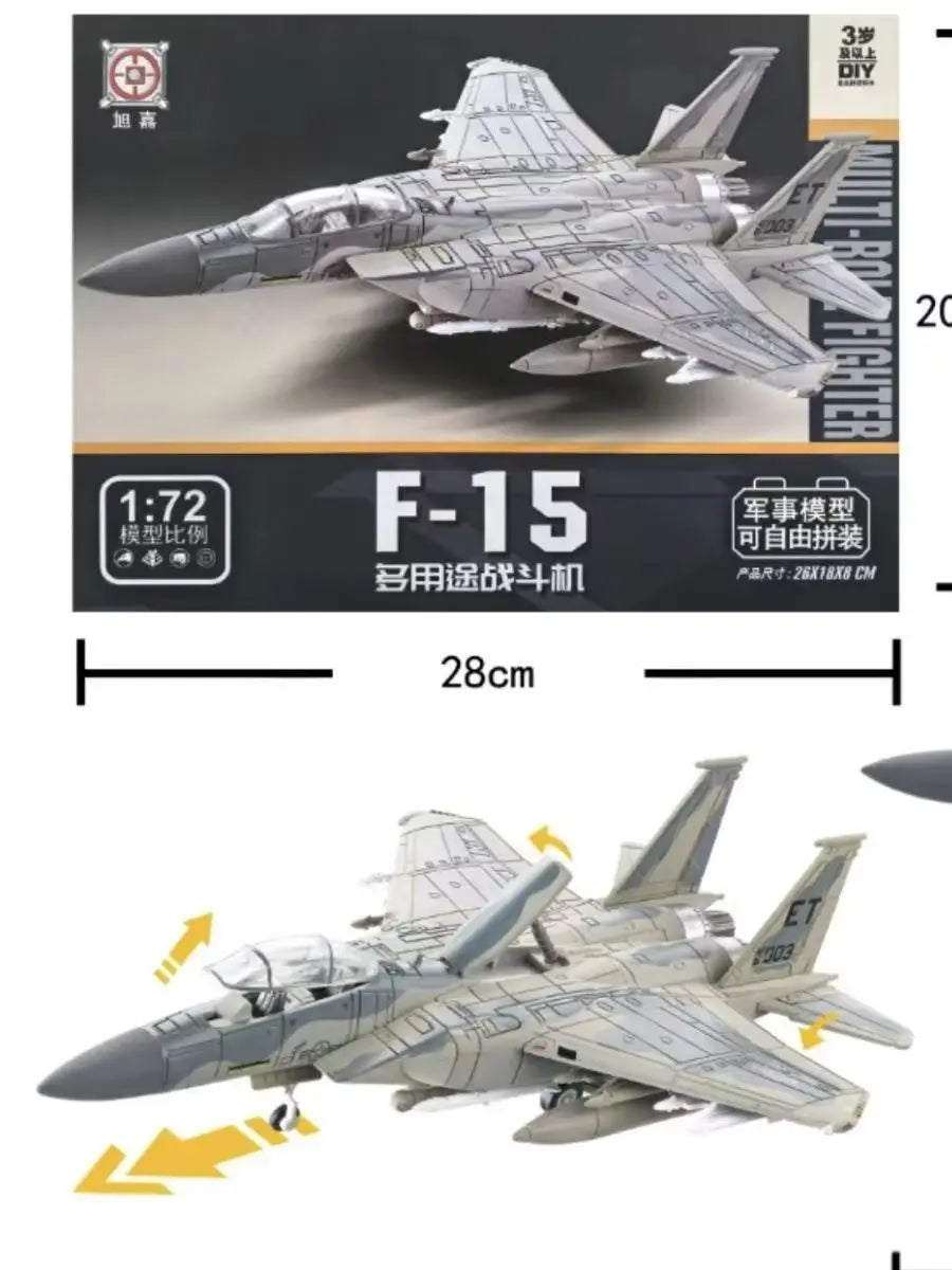 1/72 Scale Assembly Model Airplanes F-15 Eagle Heavy Fighter Jet Multi-Purpose ABS Plastic Aircraft Puzzle For Adults Boy Gift