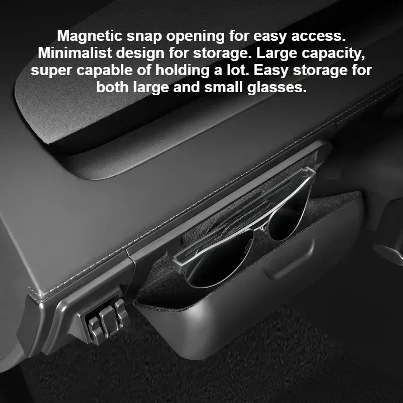 For Tesla Model YL Launch/Y Juniper 2025+ Car Glasses Case Sunglasses Storage Box Dashboard Glasses Holder Cup Holder Set