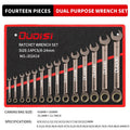 Versatile 6-14pc Carbon Steel Ratchet Wrench Set with Multi-Angle Head, Quick Precision 72-Tooth Mechanism, 180° Swing
