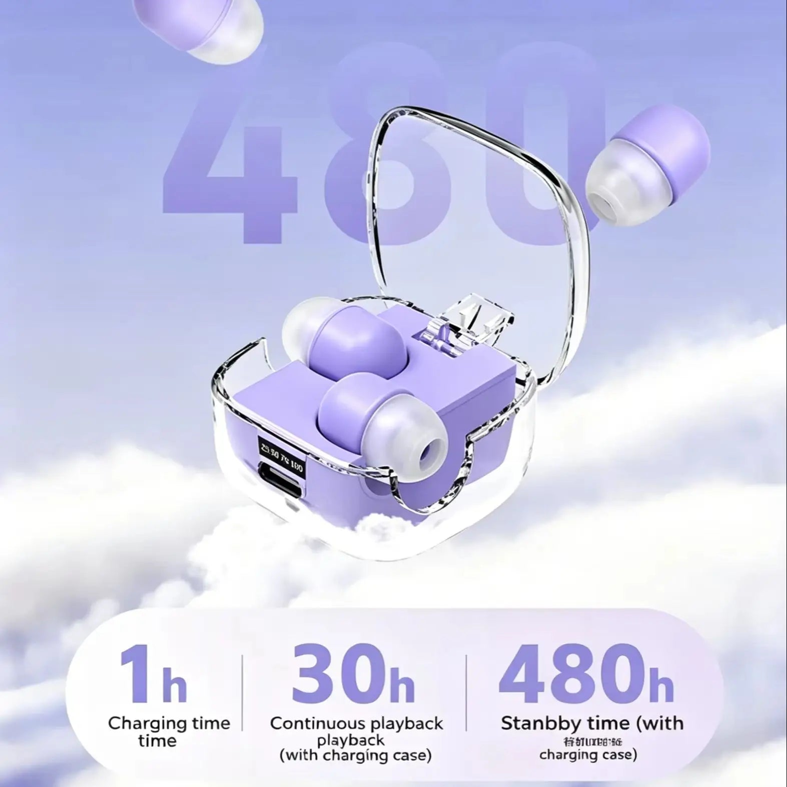 Bluetooth 5.3 Mini Invisible Sleep Earphones Noise Cancellation Hifi Stereo Office Headset Waterproof Sports Exercise Earbuds