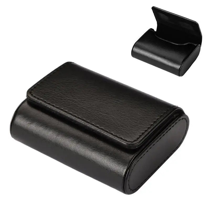 PU Leather Storage Box Classic Travel Magnetic Earphone Earbuds Organizer Pouch Dust-proof Anti Scratch Watch Storage Box