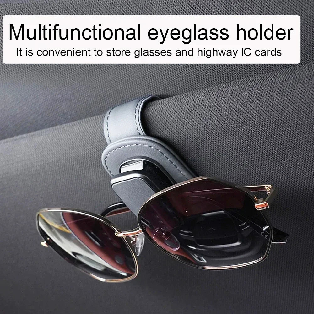 2024 Automotive Glasses Storage Clip Visor Sunglasses Holder Super Fiber Leather Automotive Interior Accessory Glasses Holder