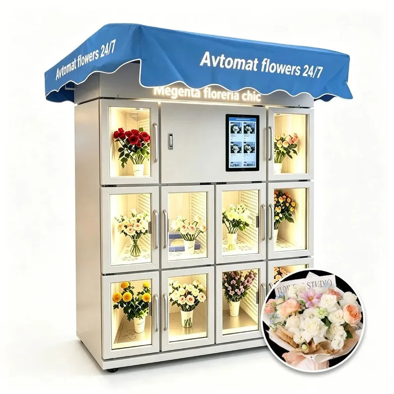 Fully Automatic Cold Flower Vending Equipment Customized 24h Continuous Operation For Indoor and Outdoor Business Sale