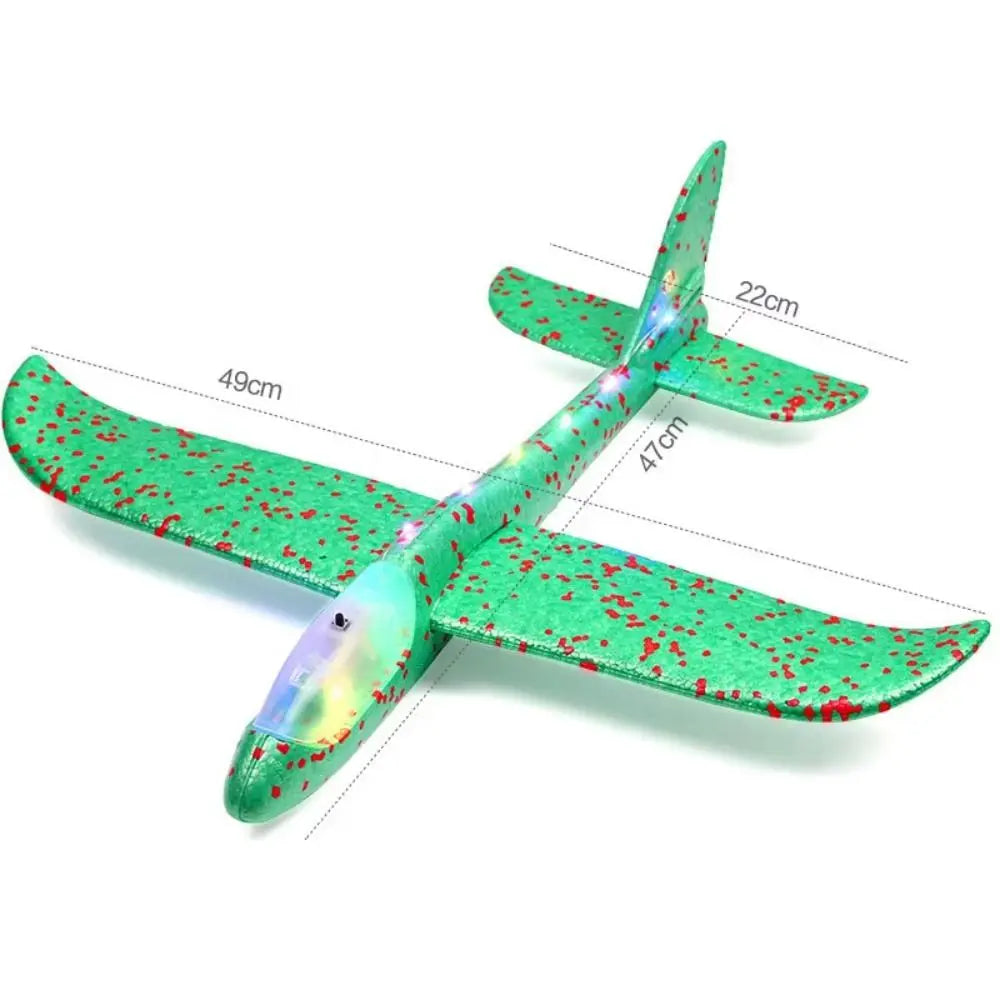Large Foam Glider Airplane Epp Foam Material with LED Lights Inertial Foam Plane Ultralight Durable Hand Throw Airplane