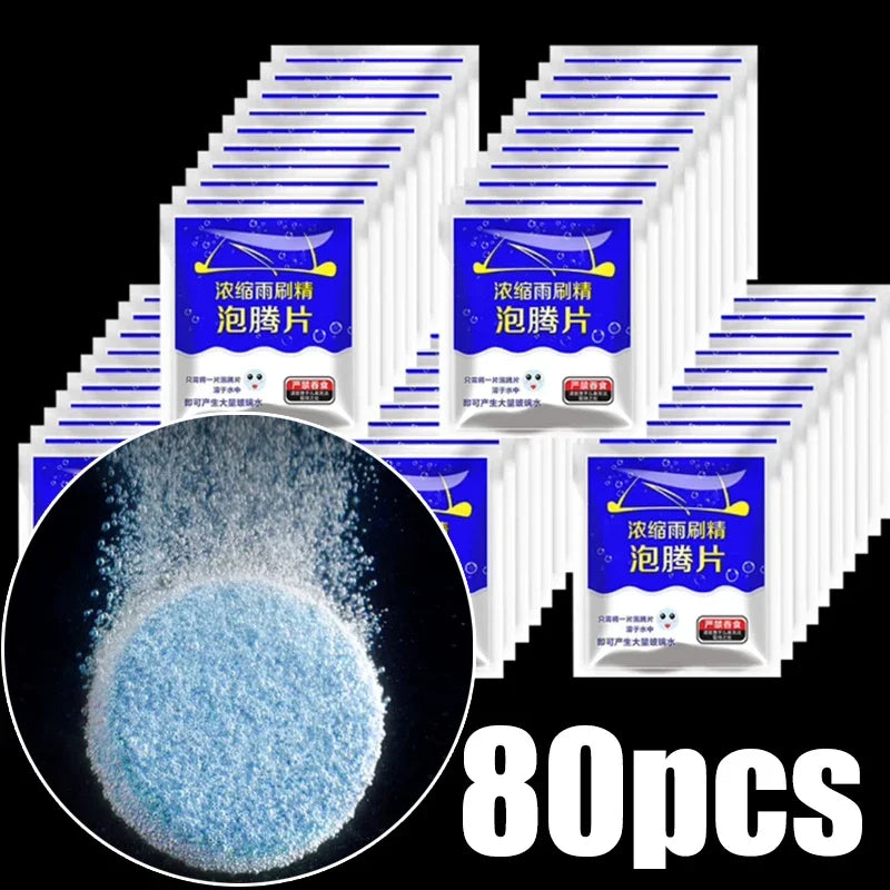 30/80PCS Windshield Cleaner Effervescent Tablet Solid Cleaning Agent Wiper Oil Film Remover Household Toilet Cleaning Tablet