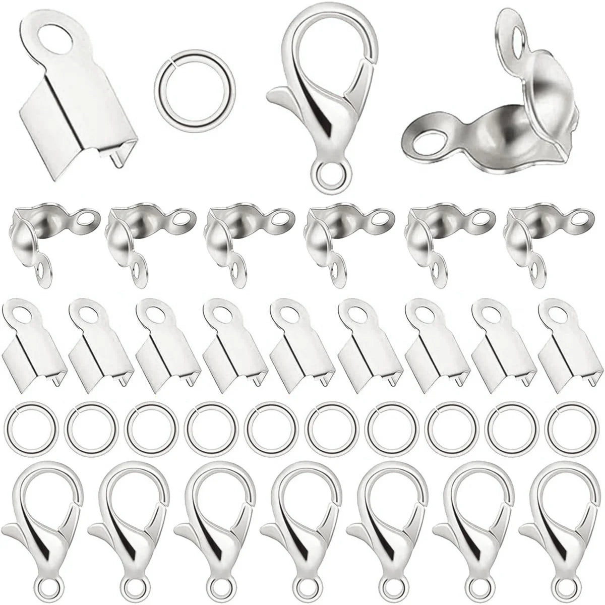 320pcs Clasps Hooks Jump Rings End Beads for Bracelet Neckalce Jewelry Making Spare Restoration Accessories Parts DIY Wholesale