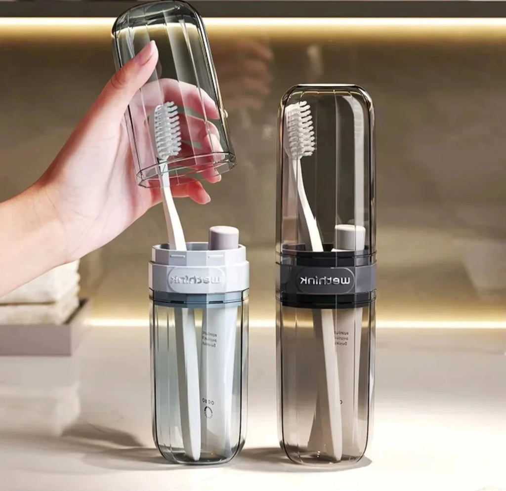 Toothbrush Containers Transparent Portable Toothbrush Toothpaste Case Family Travel Outdoor Business Trip Acessories Storage Box