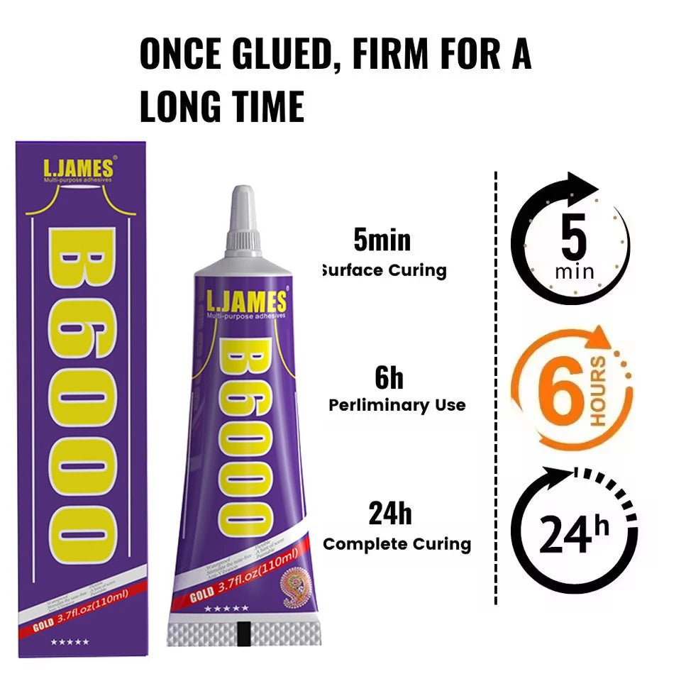 15/25/50/110ML B6000 Clear Contact Adhesive Universal Glass Plastic DIY Phone Repair Glue with Precision Applicator for Electro