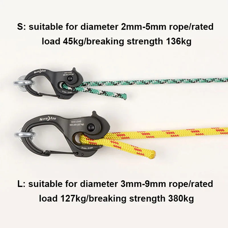 Knot-Free Rope Tightener Cast Aluminum Hanging Drawstring Buckle Hook Self-Locking Binding Fixed Mechanism Camping Outdoor Tools