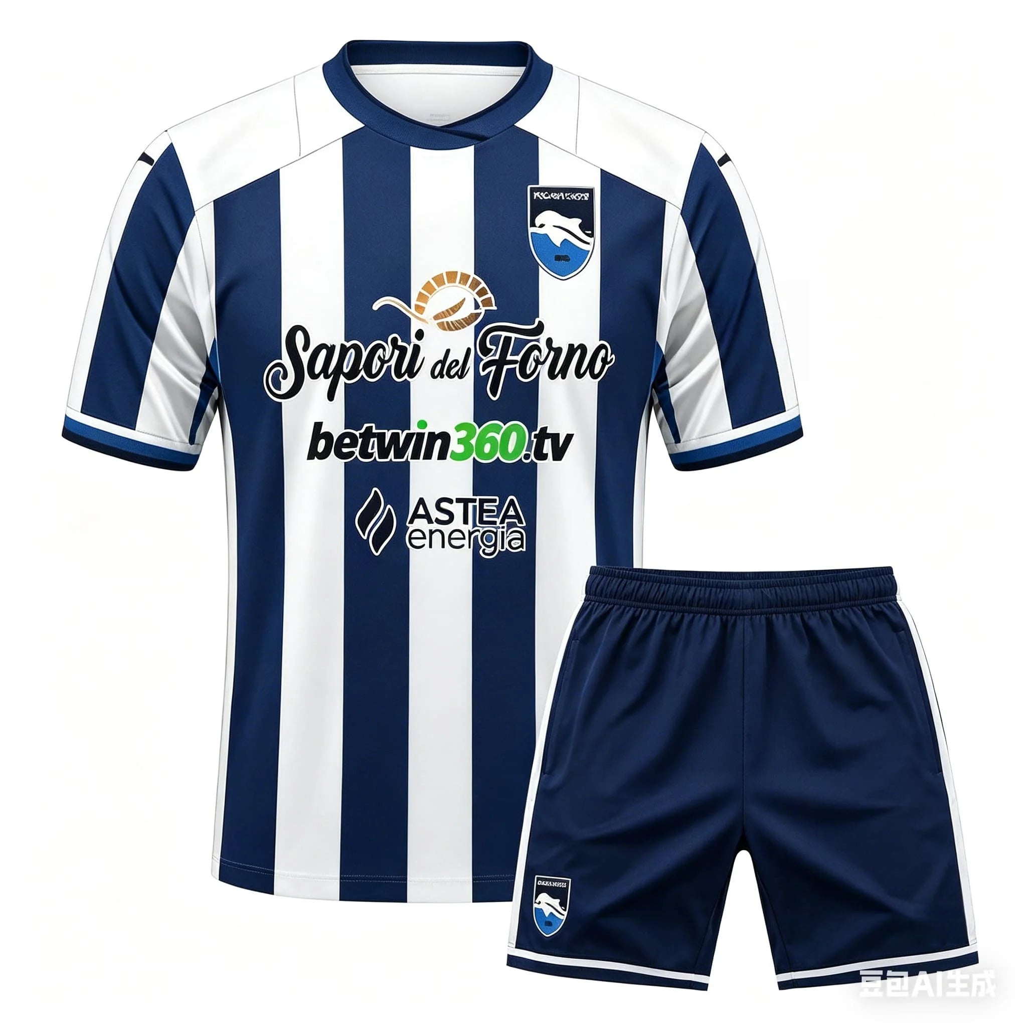 Soccer Jersey Set Pescara Calcio 2025-26 Home 3D Printed Adult  Athleisure T-Shirt Set Family Summer Quick-dry Soft Lightweight