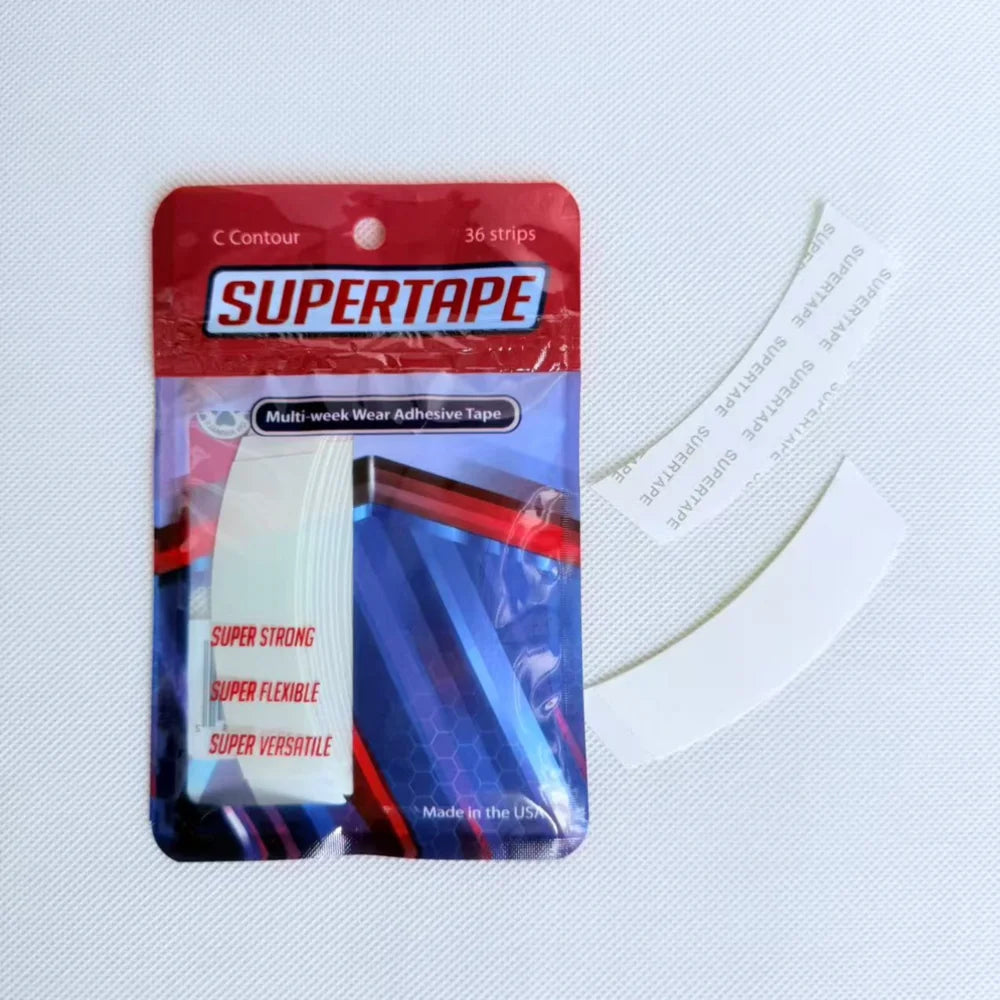 36 Strips Super Tape C-Contour Ultra Hold Double-Sided Adhesive Tape Waterproof Strong Hair System Tape for Toupee Wig