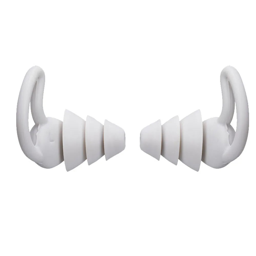 1Pair Soft Silicone Ear Plugs Tapered Travel Noise Reduction Earplugs Sleep Sound Insulation Ear Protector 2/3 Layers