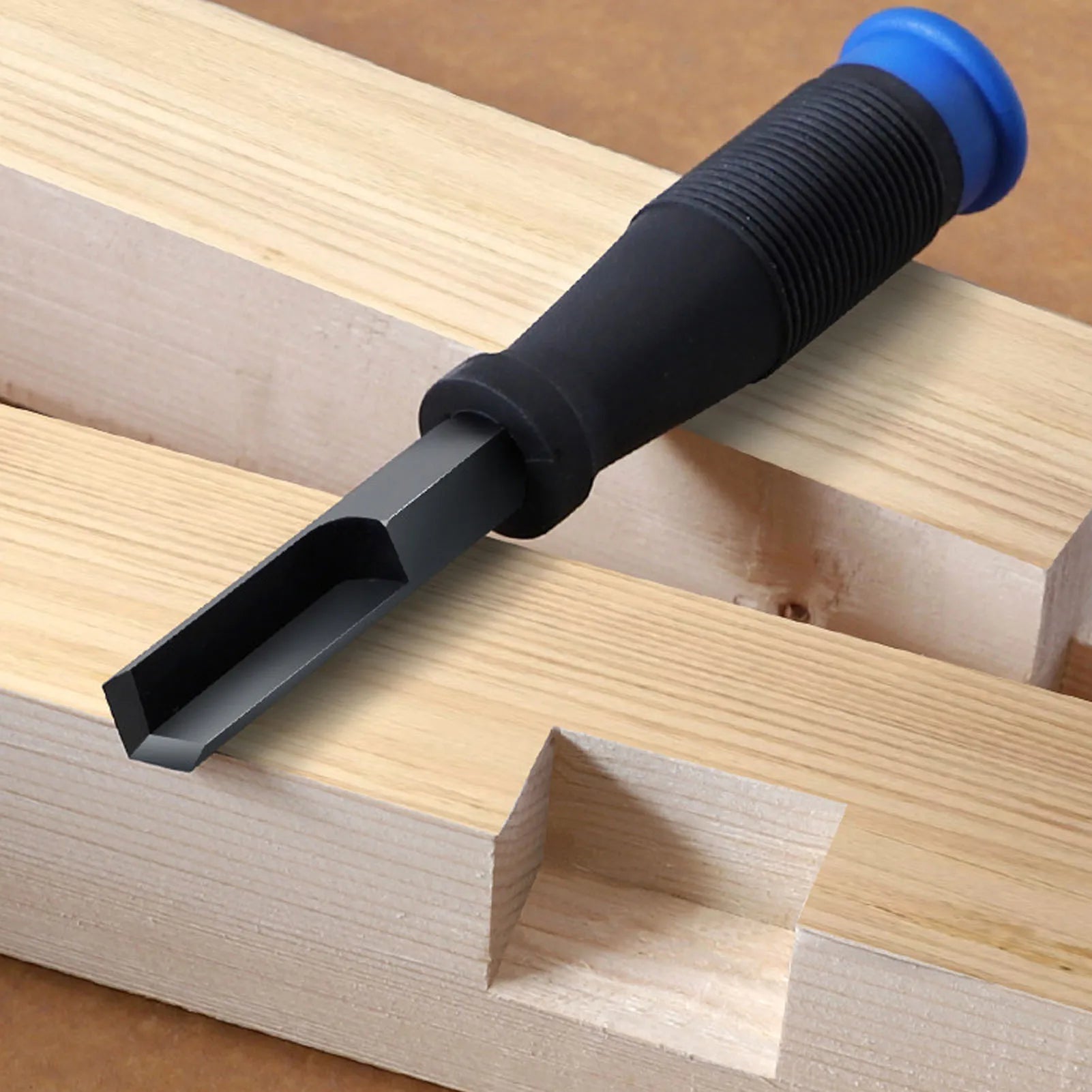 Right Angle Chisel TPR Handle Corner Chisel for Woodworking Slotting Cutting Corner Chrome Vanadium Steel Square Corner Chisel