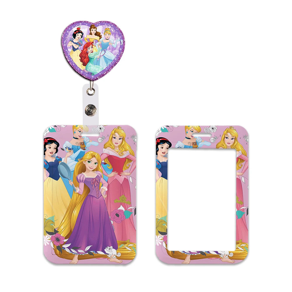 Disney Princess New Arrival Card Holder Student Keychain Girl Bus Metro Protective Case School Card Cover Kid Personalized Gifts