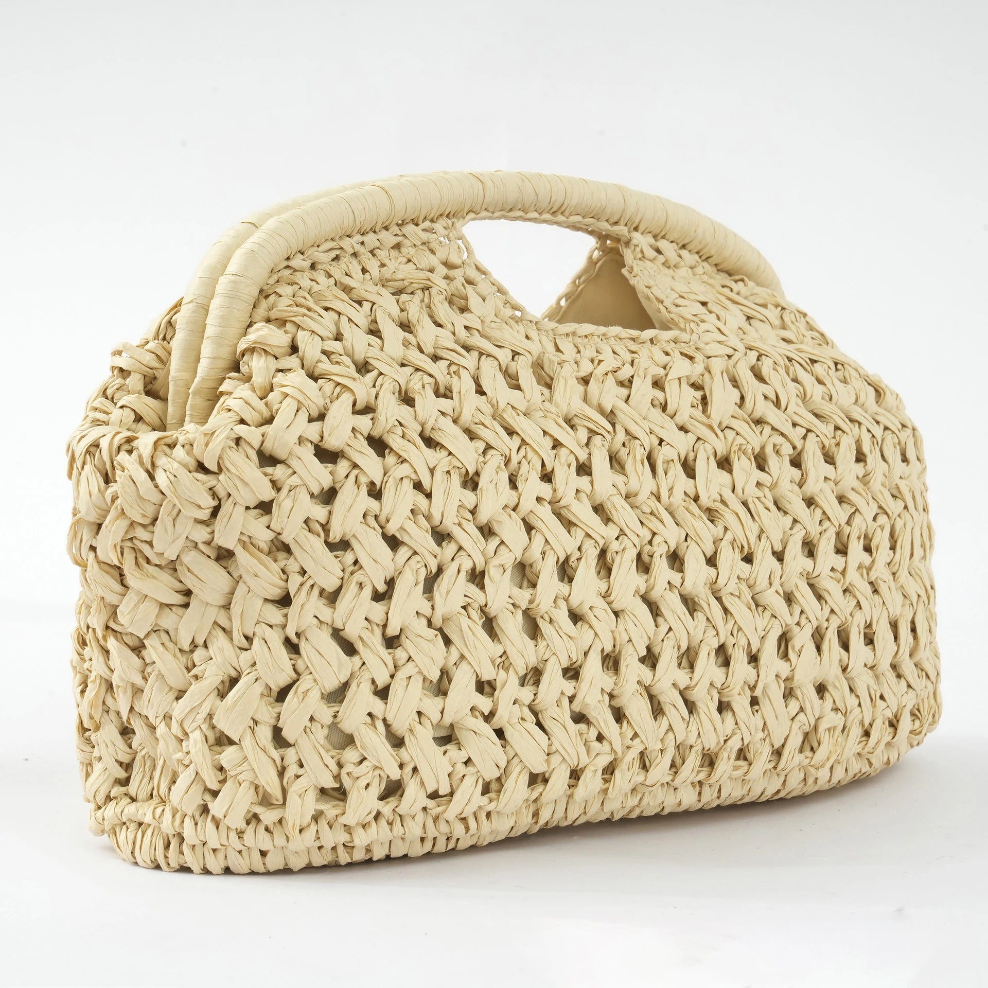 New Hollow Woven Bag Straw Clip Bag for Women Clutch Purse Crossbody Clip Bag Niche Summer