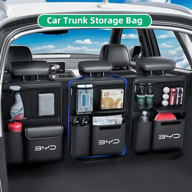 1pcs Car Trunk Storage Bag SUV Seat Back Hanging Tools Organizer Multifunctional Storage Bag for BYD Seal Atto3 S2 S6 S7 X Dream