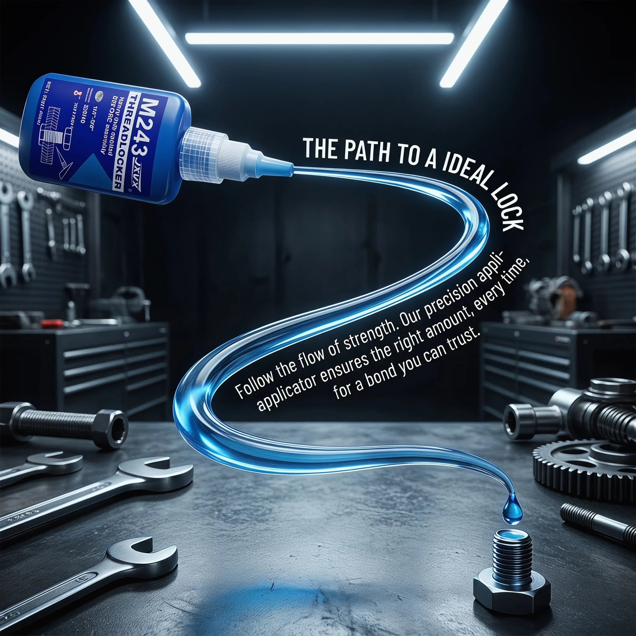 50 ml Blue 243 Medium Strength Threadlocker, Anaerobic Epoxy Sealant, Hardware Adhesive, Removable, for Nuts, Bolts, Fasteners and Metals; Prevents Loosening in the Manufacturing of