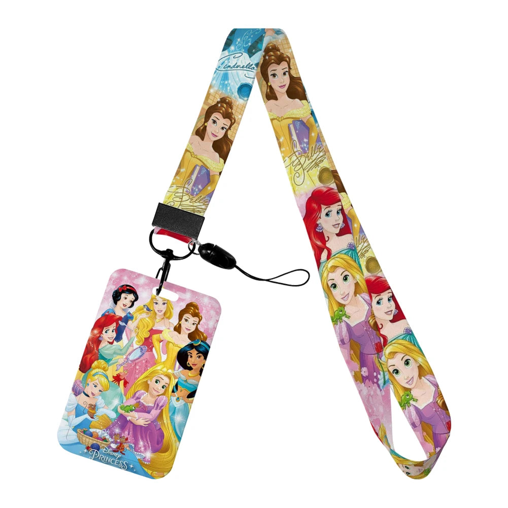 Disney Princess New Arrival Card Holder Student Keychain Girl Bus Metro Protective Case School Card Cover Kid Personalized Gifts