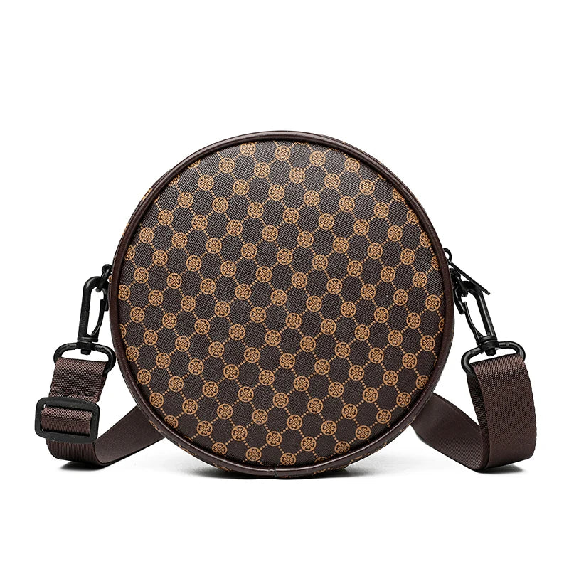 Neutral style round-shaped bag for men and women. Women's shoe bag with a single pocket. Suitable for travel.