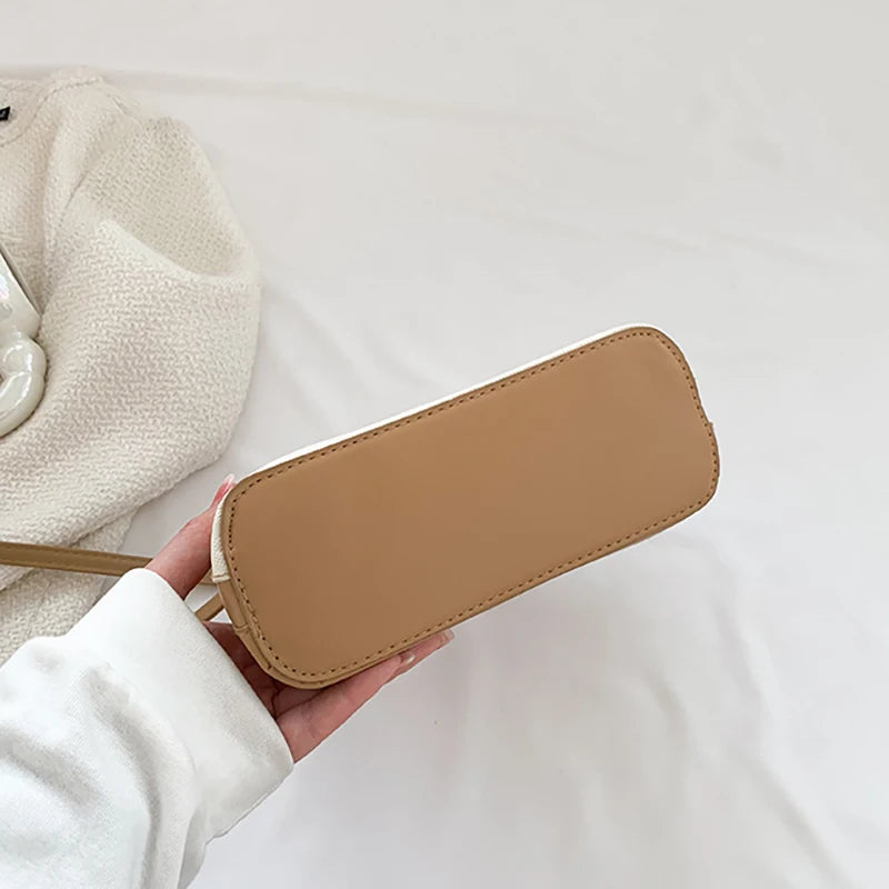Fashionable French Shoulder Bag Casual Crossbody Bag Pu Shell Bag Women'S Handbag Adjustable Shoulder Strap