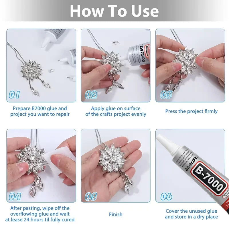 B7000 15,25,50,110ml Rhinestone Glue, Rhinestone Craft Glue, Jewelry Glue, Jewelry Processing Glue, Has Flexibility after Drying