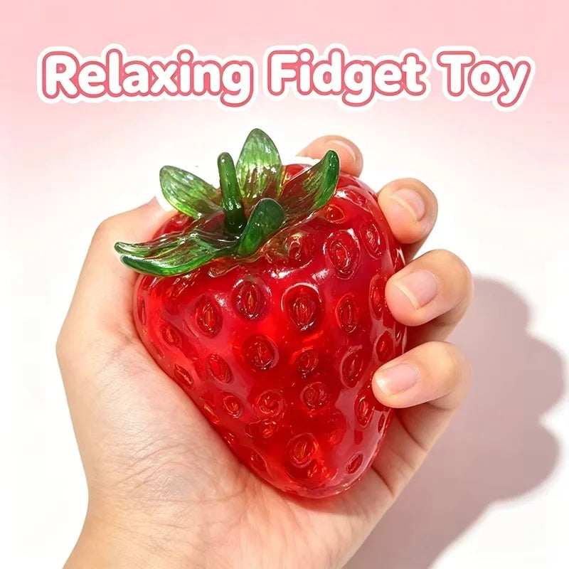Squishy Vaseline Strawberry Stress Ball Toy Creative Strawberry No Rebound Squeeze Fidget Toy ASMR Sensory Stress Relief Toys