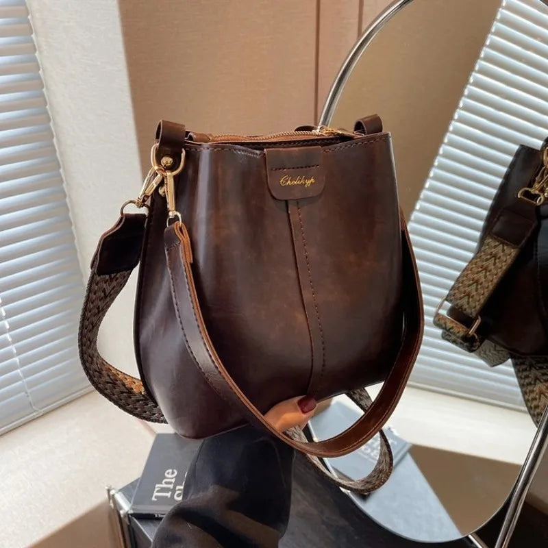 Fashionable High-End Diaper Bag Square Satchels Shopper For Ladies Original Retro Textured Leather Classic Luxury