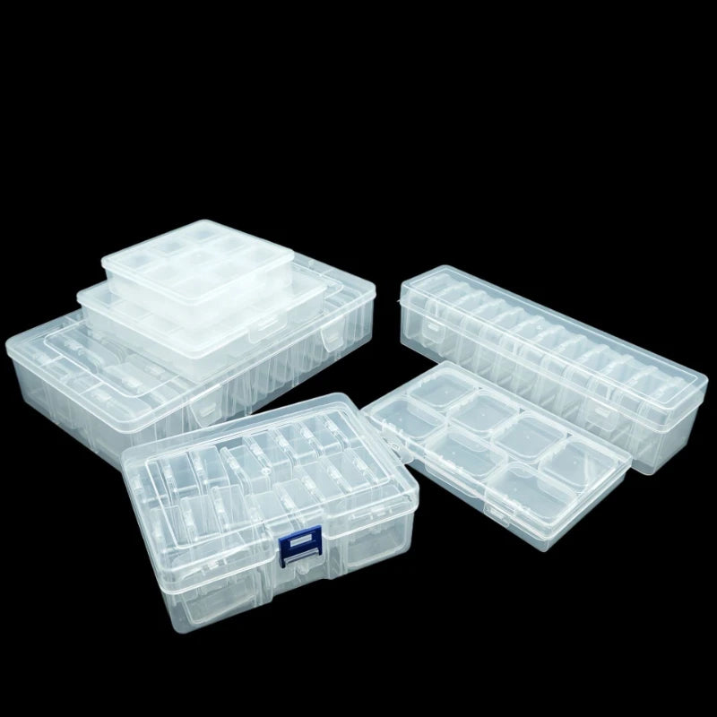 1pc Adjustable Dividers Clear Plastic Storage Organizer Box - Craft & Sewing Supplies Container with Removable Compartments