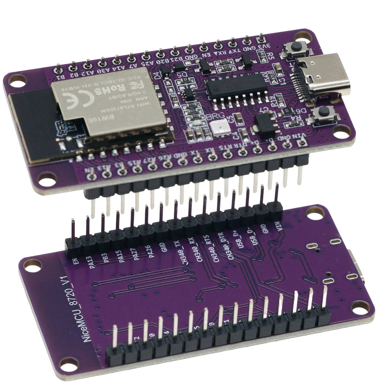RTL8720DN dual band WiFi Bluetooth BLE module NICEMCU BW16 development board compatible Arduino