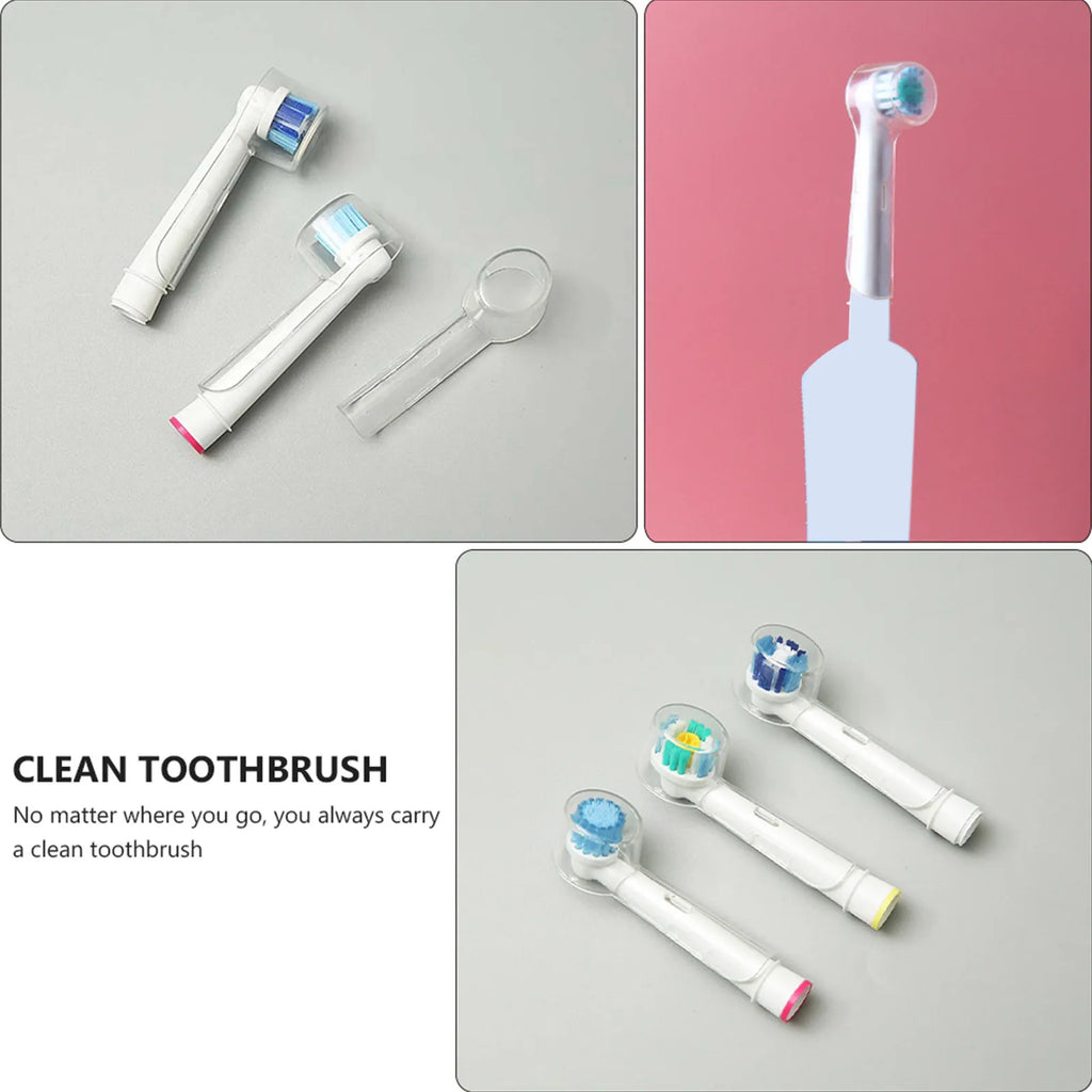 12Pcs Electric Toothbrush Head Covers Transparent Travel Protective Caps Portable Toothbrush Lid for Outdoor Family Business