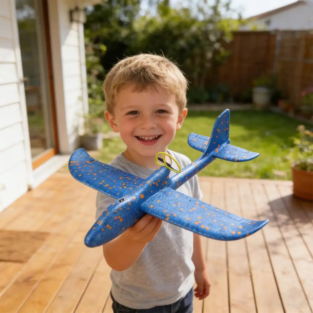 Airplane Toys with Propeller Guard Safe EPP Foam Electric Glider for Kids USB Rechargeable Long Flight Time Easy for Birthday