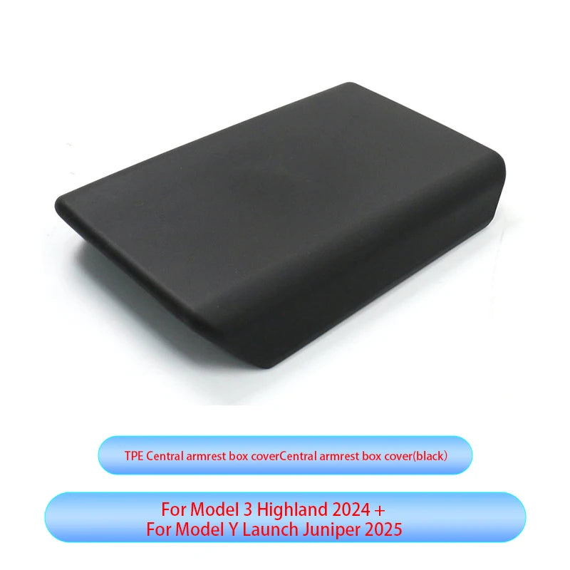 For Tesla Model Y Launch Juniper 2025 Model 3 Highland 2024 TPE Soft Case Center Console Arm Rest Lid Armrest Cover Accessories