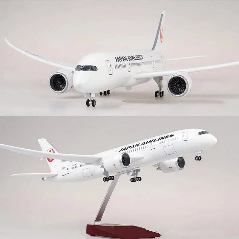 43cm Model Airplane 787 B787Japan Air Aircraft Resin Plane Models With Led Lights Collectible Aircraft kids toys Collected Gift