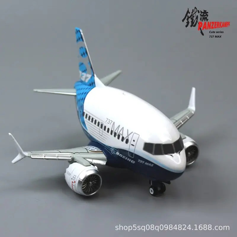 Panzerkampf Boeing 737 Max Diecast Alloy Airplane Model 70104PA Original Factory Livery Cute Series For Collectors Display