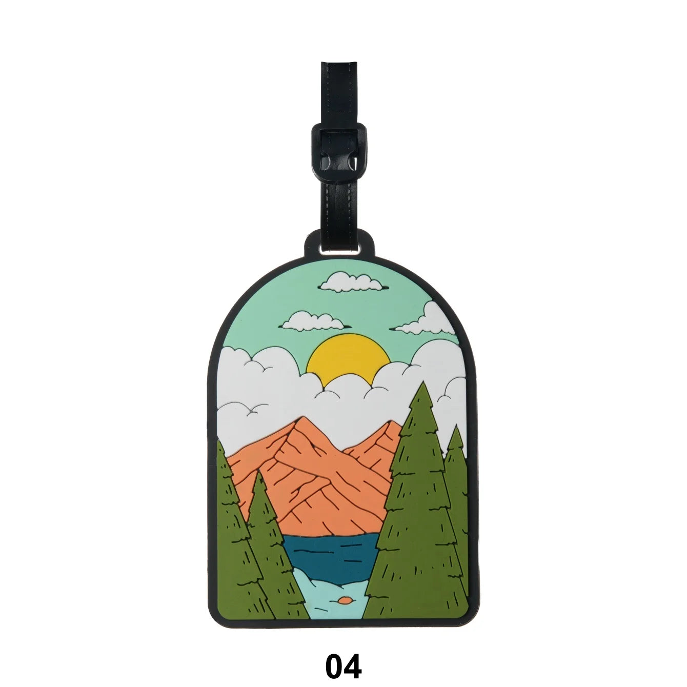 Luggage Tag for Suitcases,Mountain and Tree Sunset Landscape Baggage Tags Identifiers for Travel,Privacy Protection Travel Bag