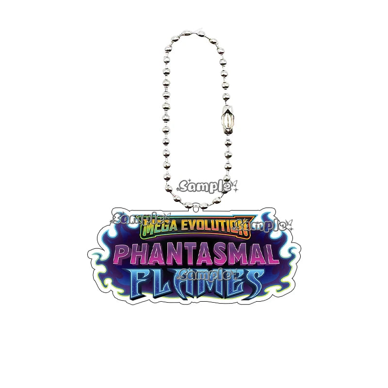 NEW Pocket Monsters Mega Evolution Pitch Black Series Acrylic Keychain Ptcg Double-sided Game Collection Logo Keyring Pendant