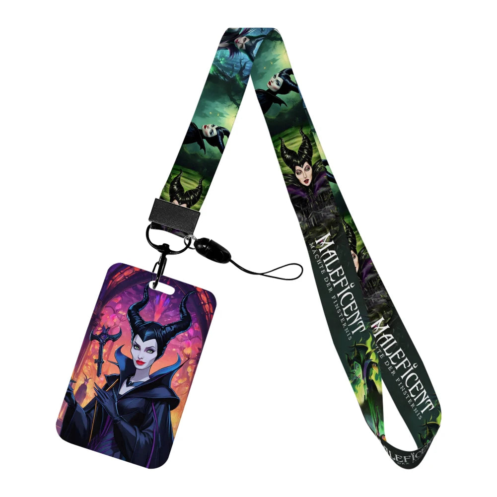 Disney Villains ID Badge Holder Neck Strap Pendant Door Card Holders Lanyards Girls Lanyard Student Kids Credential Holder