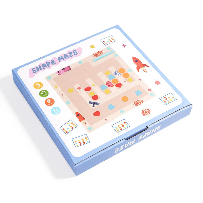 Kawaii 2 Players Magnetic Shape Maze Board Game Kids Logical Thinking Training Preschool Educational Battle Toy Gift