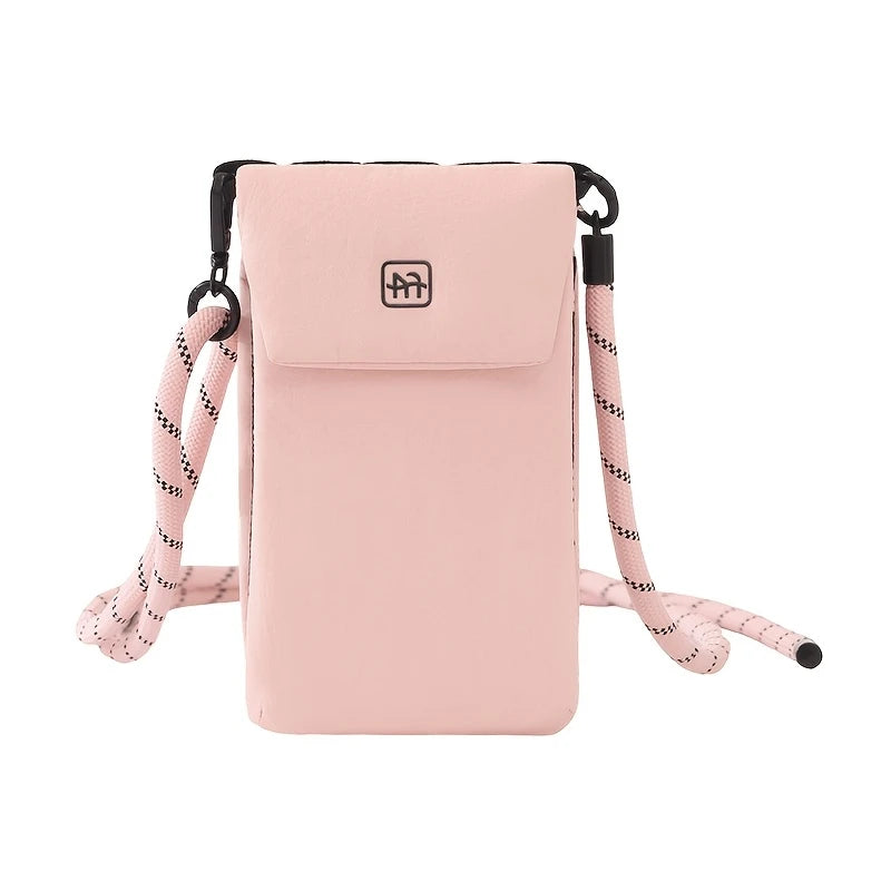 Crossbody Phone Bag Nylon Vertical Shoulder Pouch with Zipper Pocket Passport Wallet Travel Daily Storage Purse for Small Items