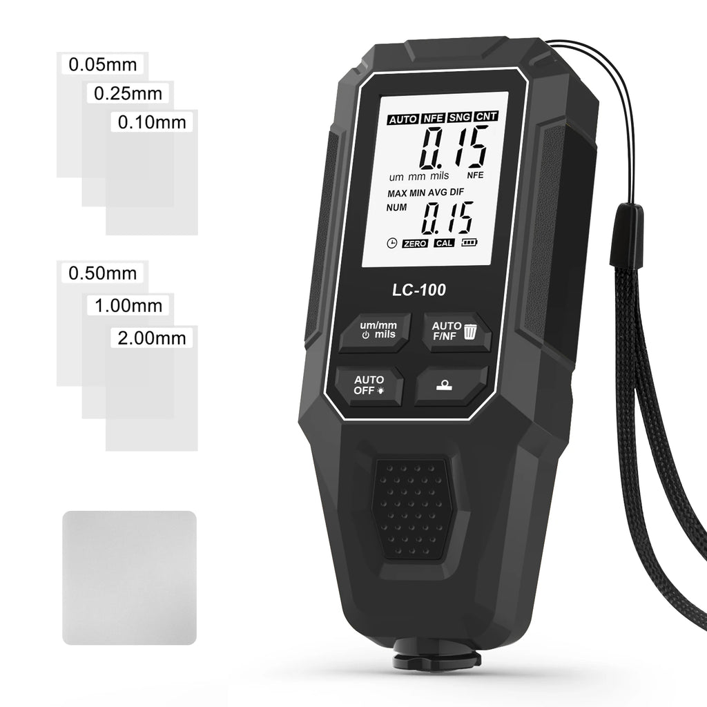 0-2000um High-precision Car Paint Thickness Tester Manual Paint Tools Automotive Coating Film Thickness Gauge for Fe/nfe LC-100