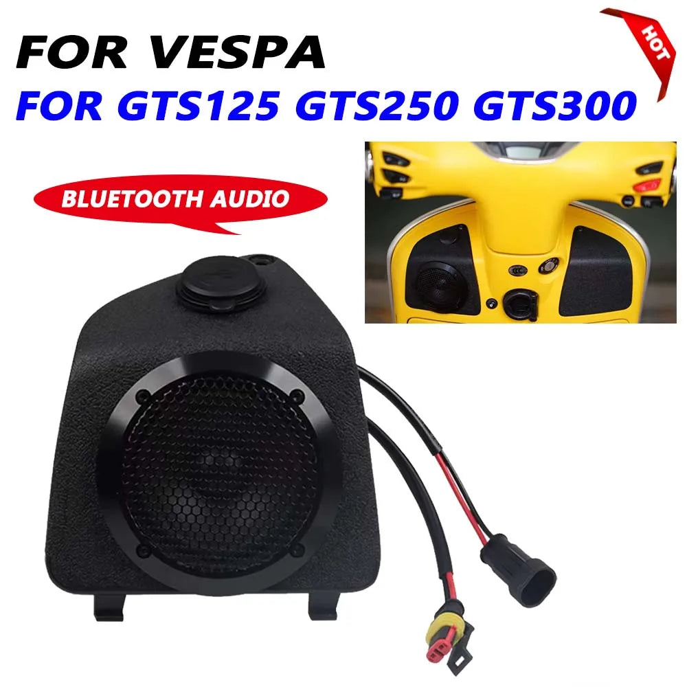 For PIAGGIO Vespa GTS300 GTS250 GTS 300 250 125 2022 Motorcycle Bluetooth Sound Rechargeable USB Charging Speaker Sound Audio